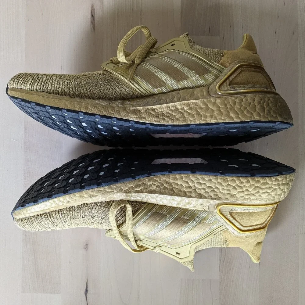 Adidas UltraBoost 20 Gold Running Shoes - Men's size 9.5 - Picture 7 of 9